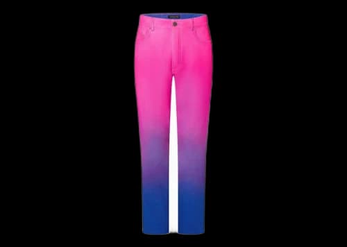 Louis Vuitton Gradient Denim Regular Fit Pants Fuchsia/Blue