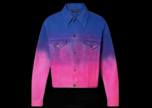 Louis Vuitton Cropped Gradient Denim Jacket Grege