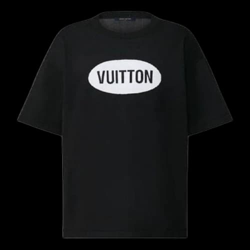 LOUIS VUITTON Round Neck Short Sleeve Black