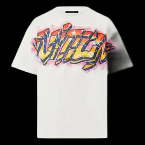 LOUIS VUITTON SS22 Logo Graffiti Short Sleeve White
