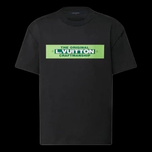 LOUIS VUITTON SS22 Solid Color Alphabet Printing Short Sleeve Black
