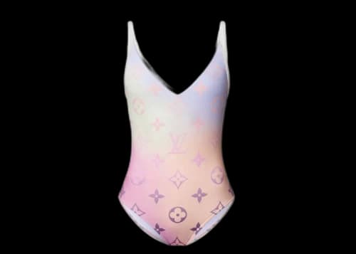 Louis Vuitton Monogram Gradient Cut-out One-piece Swimsuit Pink
