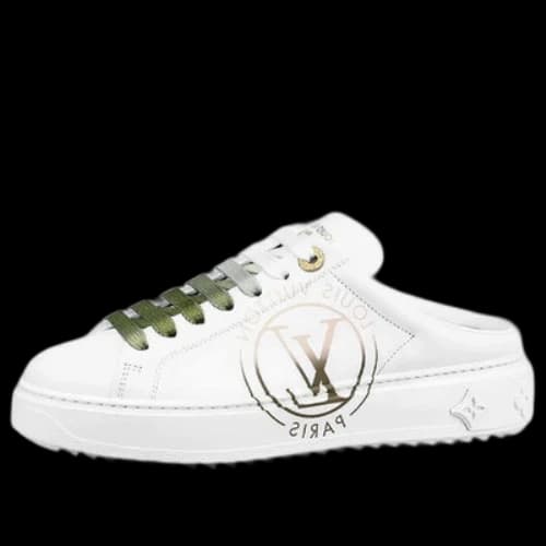 LOUIS VUITTON LV Time Out Mules 'White with Green Ombre' (Women's)