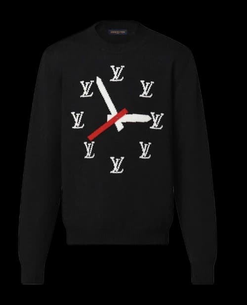 Louis Vuitton Clock Instarsia Pullover Black