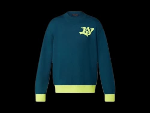Louis Vuitton LV Logo Signature Crewneck Sweater Green/Yellow