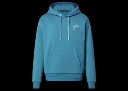 Louis Vuitton Signature Hoodie with Embroidery Pigeon Blue