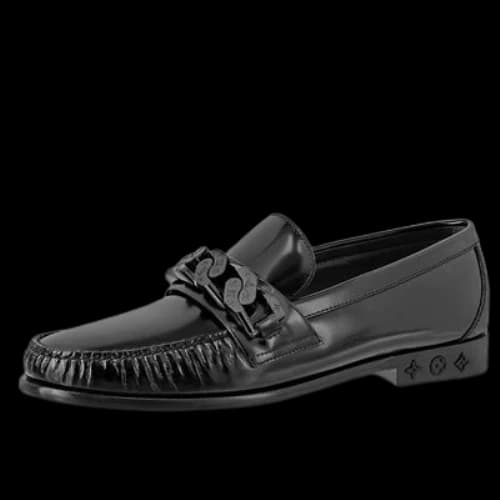 LOUIS VUITTON Loafers 'Black with gathered Pleats'