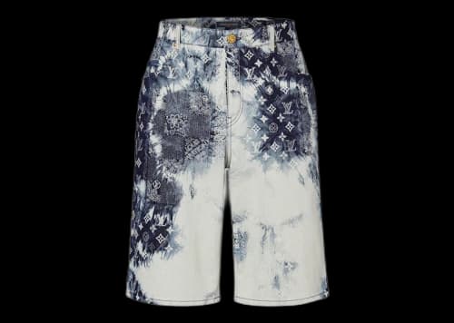 Louis Vuitton Monogram Bandana Baggy Fit Denim Shorts Indigo/White