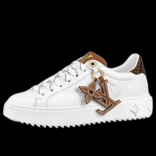 LOUIS VUITTON Time Out Sneakers 'White with Brown' (Women's)