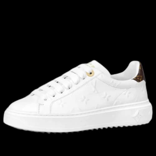 LOUIS VUITTON Time Out Sneakers 'White Monogram with Brown' (Women's)