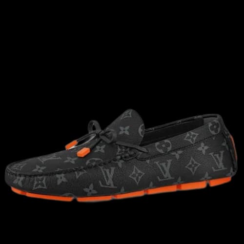 LOUIS VUITTON LV Driver Moccasins Shoes 'Black Monogram with Red'