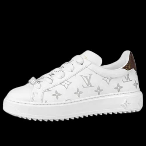LOUIS VUITTON Time Out Sneakers 'White with Silver Monogram' (Women's)