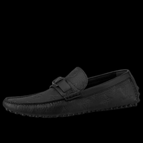 LOUIS VUITTON Hockenheim Moccasin Shoes 'Black Monogram'