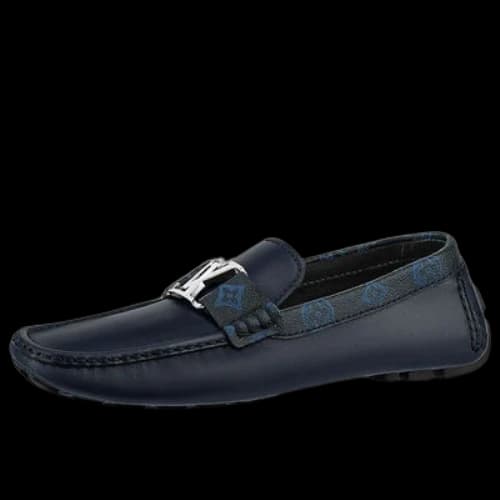LOUIS VUITTON LV Monte Carlo Moccasin Shoes 'Navy with Monogram Collar'