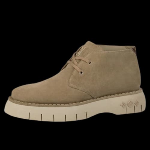 LOUIS VUITTON Square Suede Ankle Boots 'Beige'