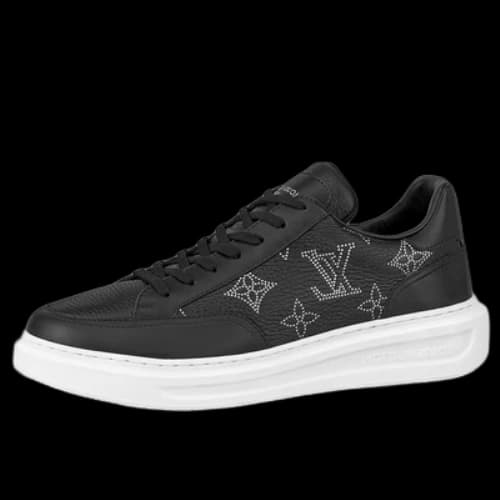 LOUIS VUITTON Beverly Hills Sneakers 'Black with White Outline Monogram'