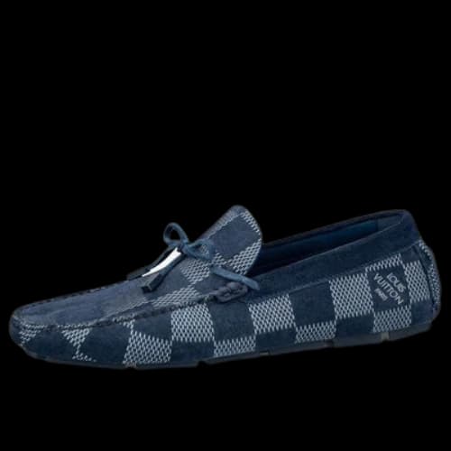 LOUIS VUITTON Driver Moccasin Shoes 'Blue Plaid'