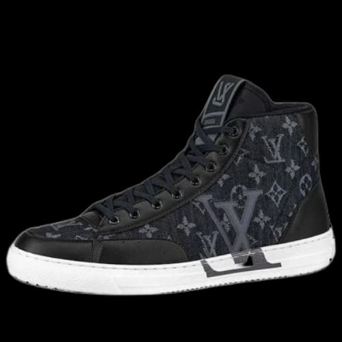 LOUIS VUITTON Charlie Ankle Sneakers 'Black Denim Monogram'