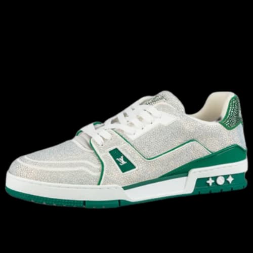 LOUIS VUITTON Trainer Sneakers 'Crystals White and Green'