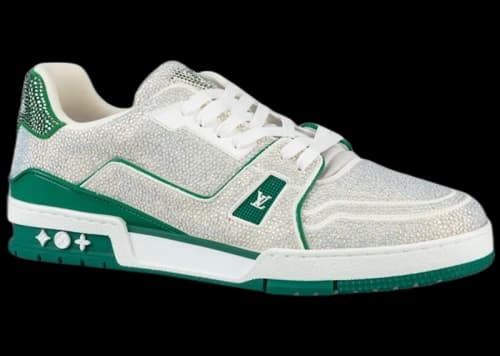 Louis Vuitton Trainer Green Strass