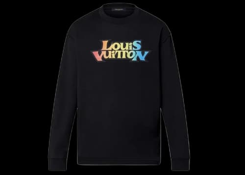 Louis Vuitton LV Fade Printed Long-Sleeved T-shirt Black
