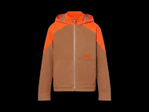 Louis Vuitton Hooded Padded Denim Jacket Orange/Brown