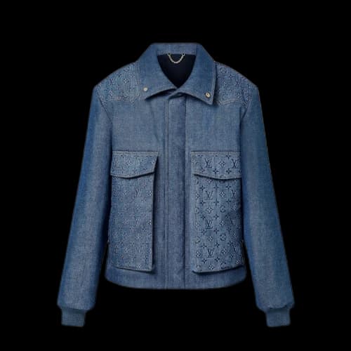 Louis Vuitton Monogram Padded Denim Jacket Indigo