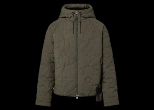 Louis Vuitton LVSE Flower Quilted Hoodie Jacket Dark Khaki