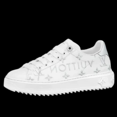 LOUIS VUITTON Time Out Sneakers 'White with Silver Monogram' (Women's)