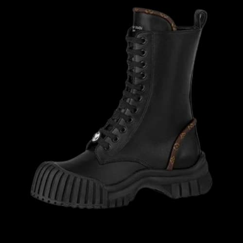 LOUIS VUITTON LV Circle Ruby Flat Ranger Boots 'Black with Brown Monogram' (Women's)