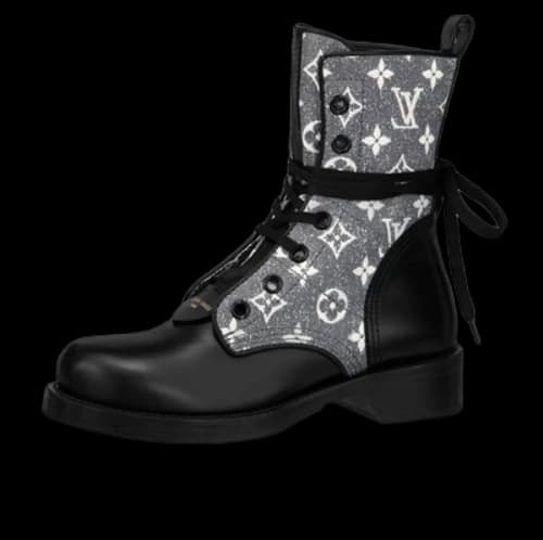 LOUIS VUITTON Since 1854 Metropolis Flat Ranger Boots 'Black with Grey Denim Monogram' (Women's)