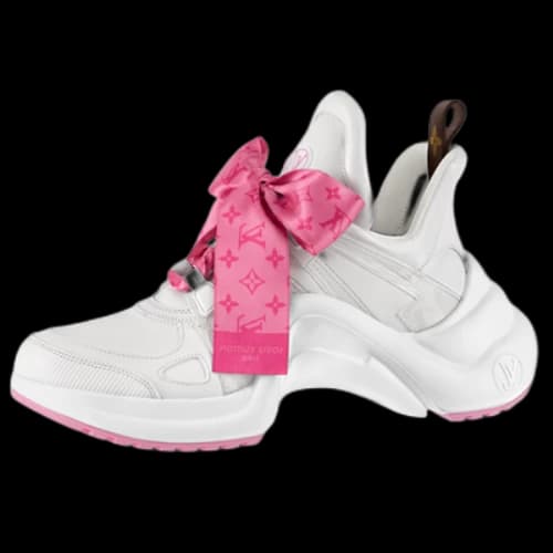 LOUIS VUITTON Archlight 1.0 Sneakers 'White with Pink Monogram Ribbon' (Women's)