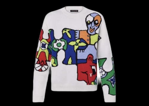 Louis Vuitton LV Puzzle Jacquard Crewneck Milky White