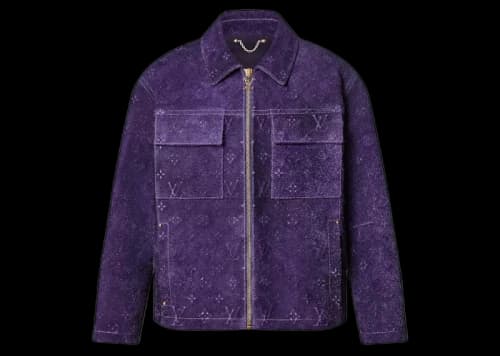 Louis Vuitton Workwear Monogram Embossed Suede Jacket Violet