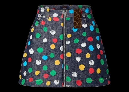 Louis Vuitton x Yayoi Kusama Painted Dots Denim Mini Skirt Indigo/Blue