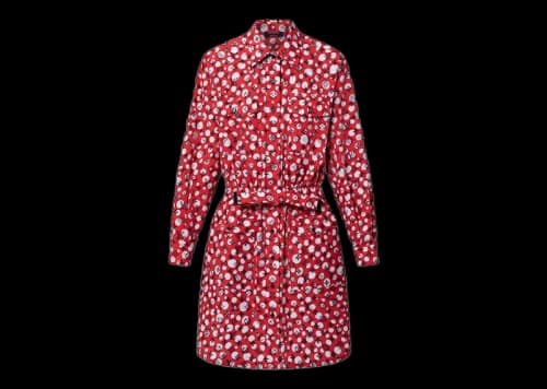 Louis Vuitton x Yayoi Kusama Infinity Dots Monogram Shirt Dress Rouge Vif/Red/White