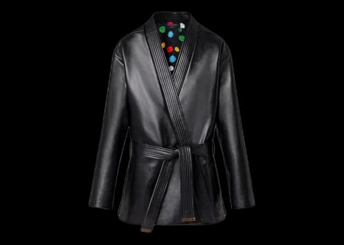 Louis Vuitton x Yayoi Kusama Leather Wrap Jacket Black