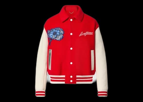 Louis Vuitton x Yayoi Kusama Psychedelic Flower Embroidered Varsity Blouson Red