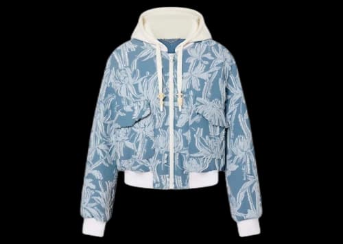 Louis Vuitton Cropped Hooded Bomber Metal Grey