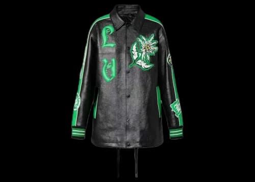 Louis Vuitton Long Leather Coach Jacket Black