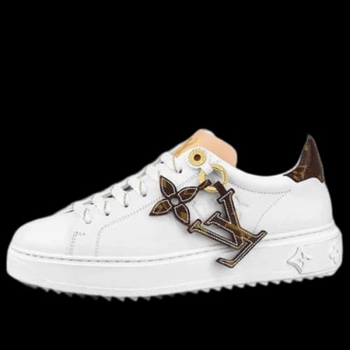 LOUIS VUITTON Time Out Sneakers 'White with Brown Monogra' (Women's)