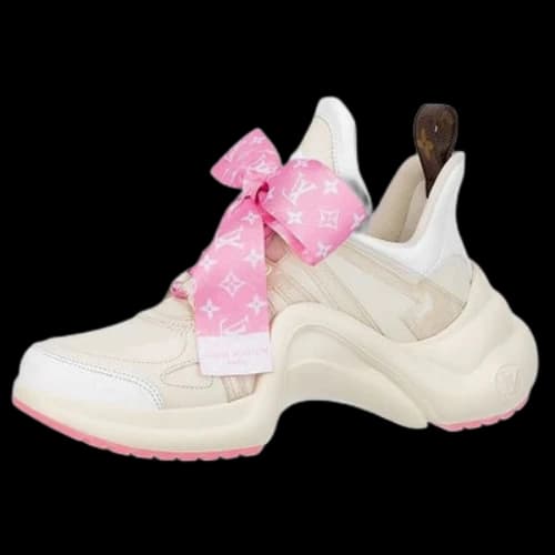 LOUIS VUITTON Archlight 1.0 Sneakers 'Beige with Pink Monogram Ribbon' (Women's)