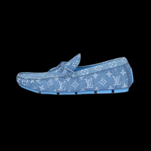 LOUIS VUITTON LV Driver Moccasin Shoes 'Blue Denim Monogram with Blue'