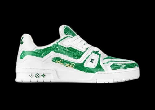 Louis Vuitton LV Trainer White Green Colored
