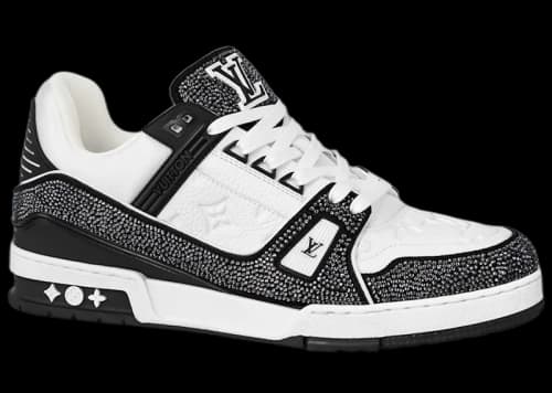 Louis Vuitton Trainer Black White Swarovski