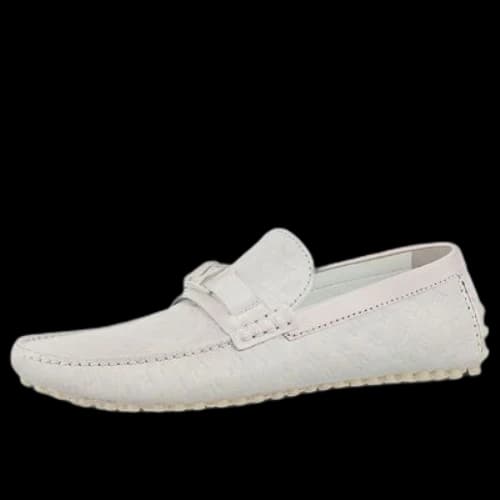 LOUIS VUITTON Hockenheim Moccasin Shoes 'White Minimonogram'
