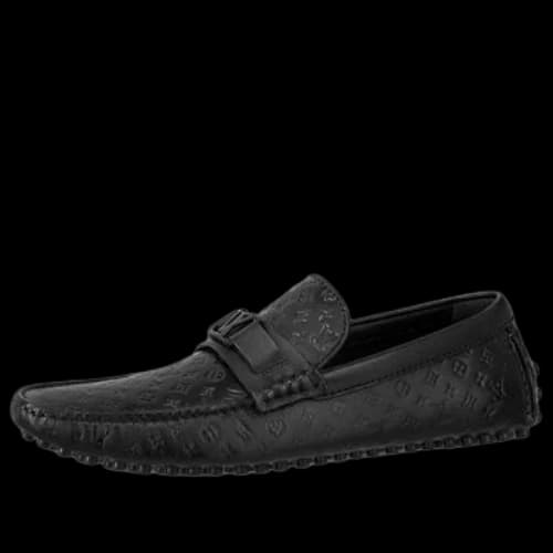 LOUIS VUITTON Hockenheim Moccasin Shoes 'Black Minimonogram'