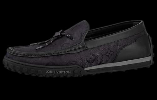 LOUIS VUITTON Racer Moccasins Shoes 'Black Mesh Monogram'