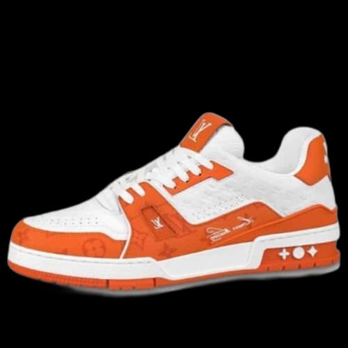 LOUIS VUITTON LV Trainers 'White Minimonogram Orange'