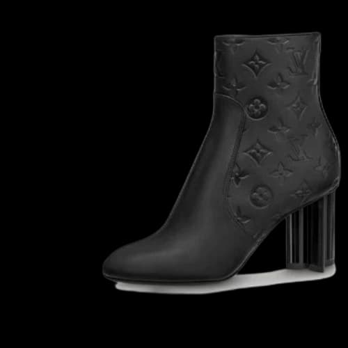 LOUIS VUITTON Silhouette 8cm Heeled Boots 'Black Monogram' (Women's)